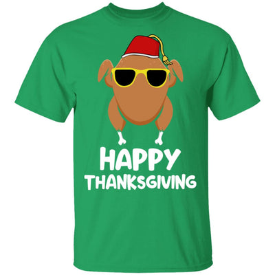 Turkey Head Happy Thanksgiving Glasses Red Hat Funny T-Shirt & Sweatshirt | Teecentury.com