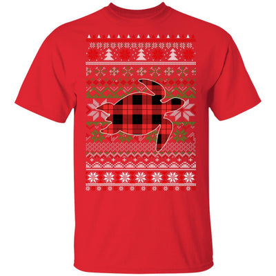 Turtle Red Plaid Ugly Christmas Sweater Funny Gifts T-Shirt & Sweatshirt | Teecentury.com