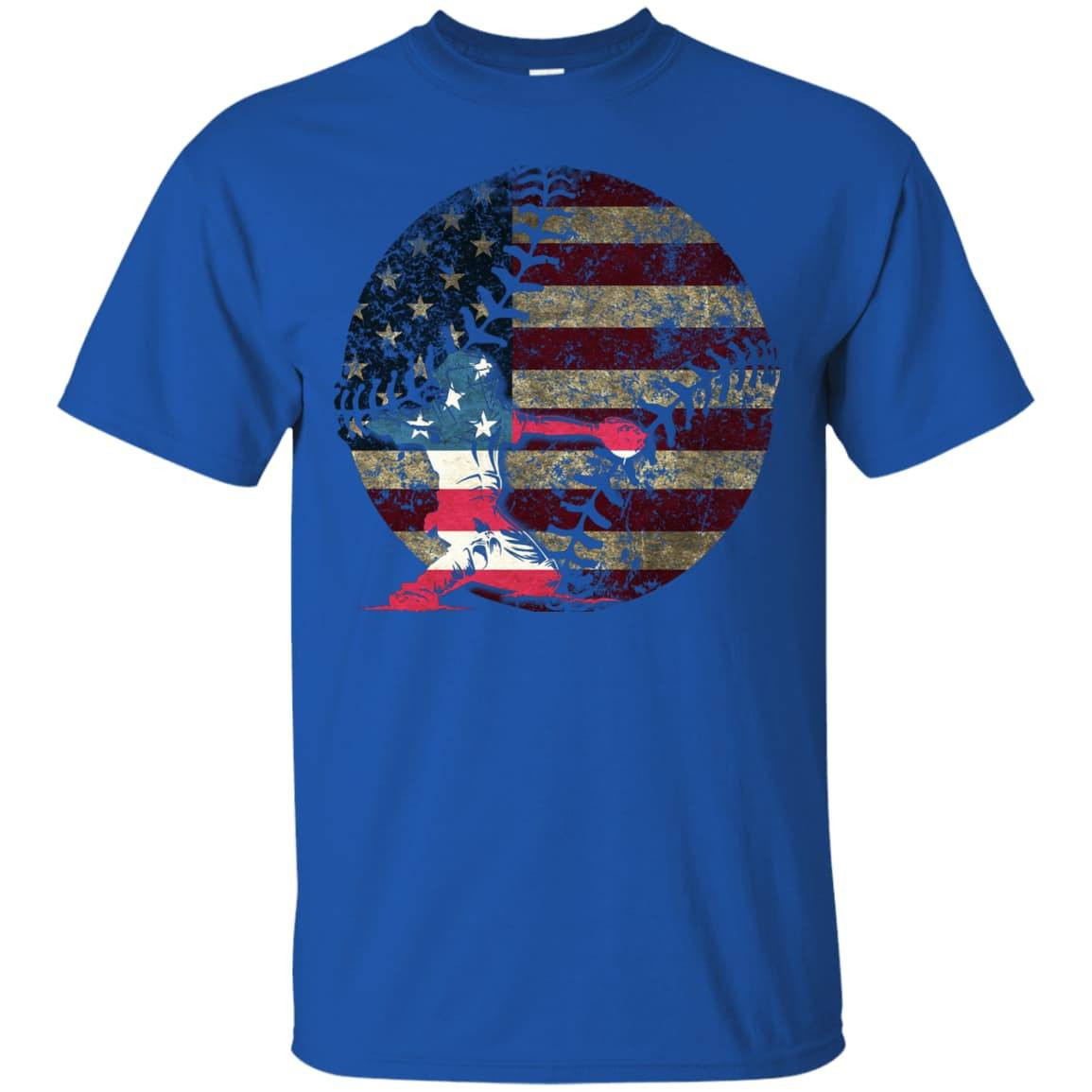 Catcher Baseball America Flag T-Shirt & Hoodie | Teecentury.com