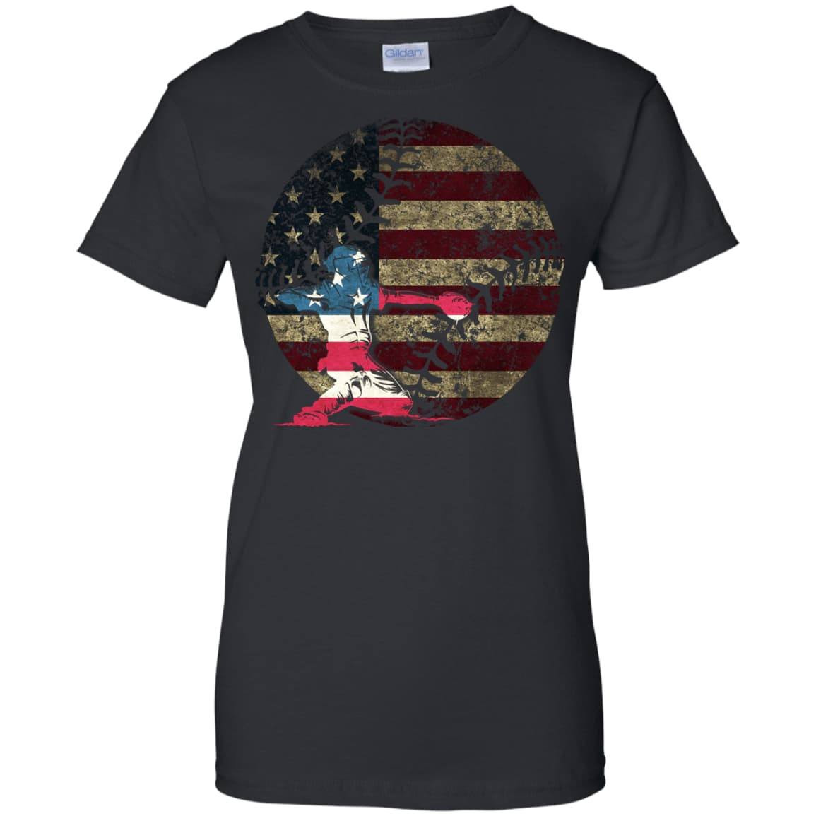 Catcher Baseball America Flag T-Shirt & Hoodie | Teecentury.com