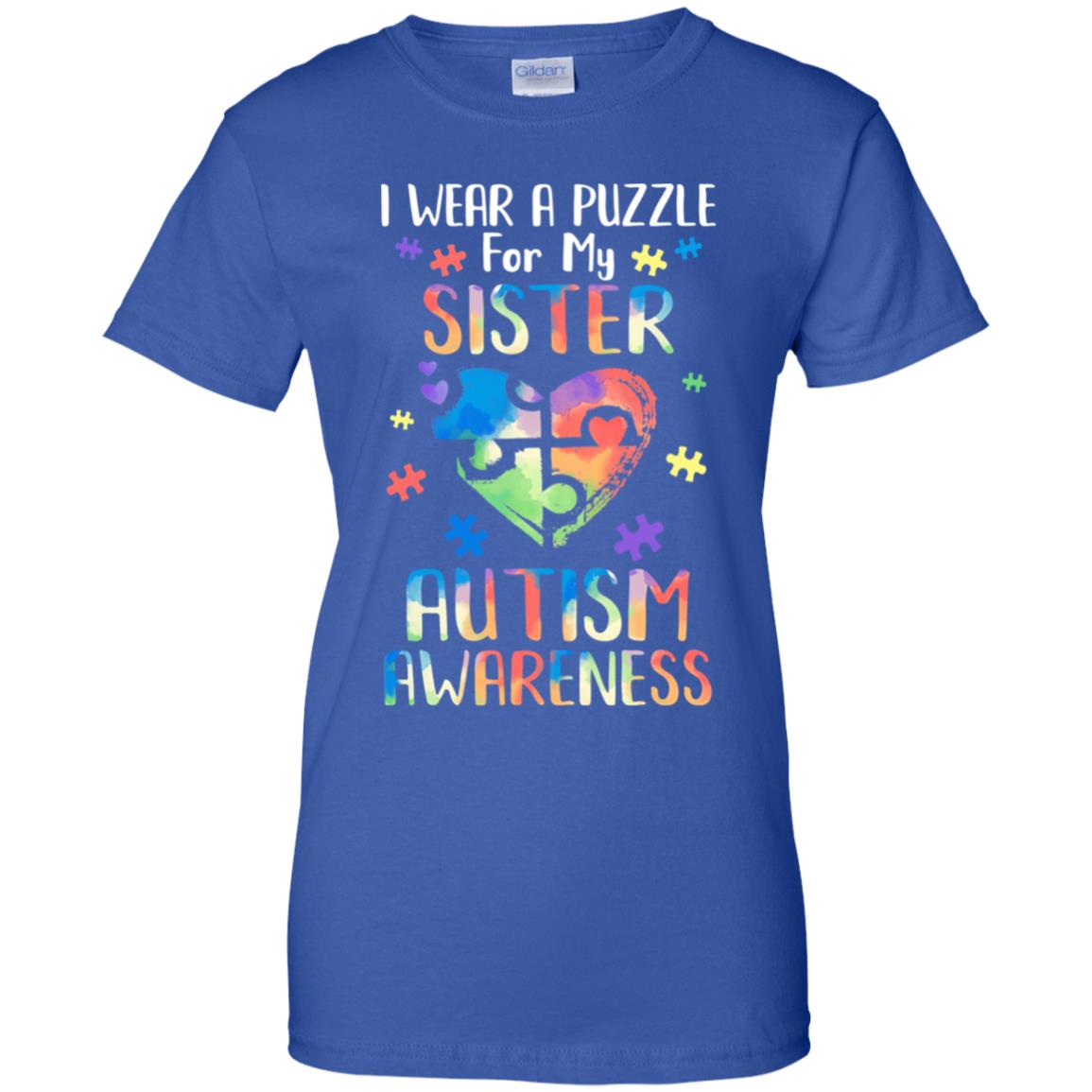 I Wear A Puzzle For My Sister Autism Awareness T-Shirt & Hoodie | Teecentury.com