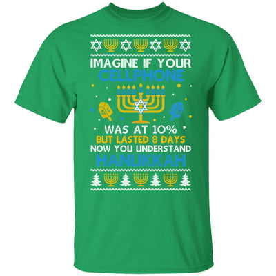 Funny Hanukkah Chanukah Cellphone Menorah Ugly Sweater T-Shirt & Sweatshirt | Teecentury.com