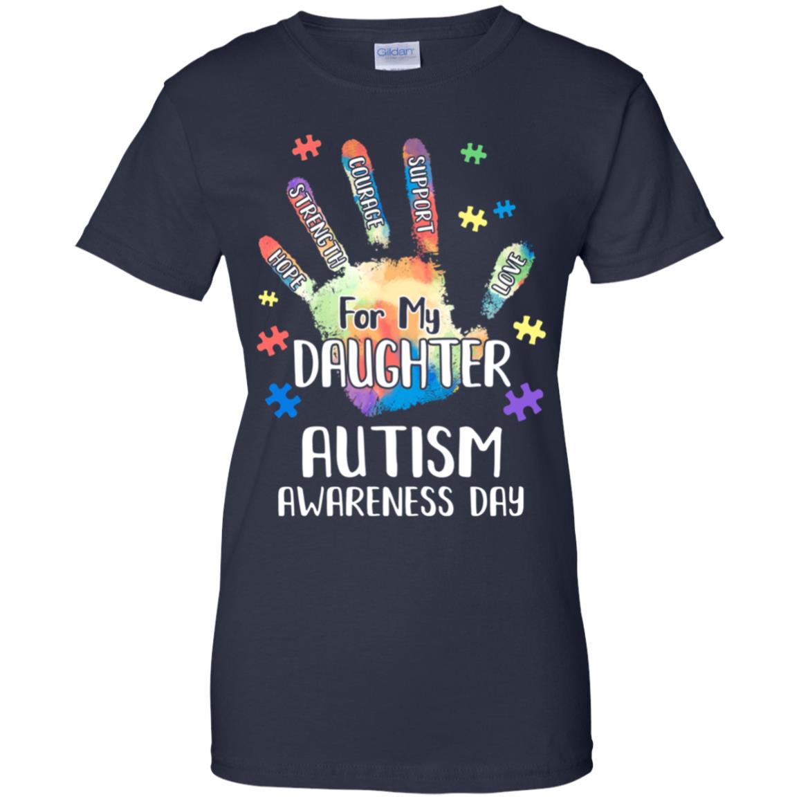 Support Autism Awareness For My Daughter Puzzle Gift T-Shirt & Hoodie | Teecentury.com