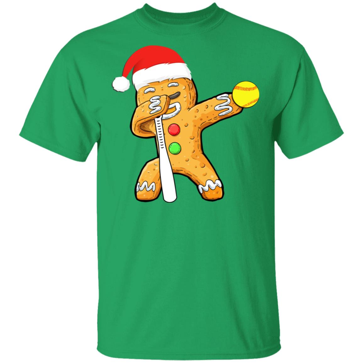 Dabbing Gingerbread Santa Softball Christmas Pajama Gifts T-Shirt & Sweatshirt | Teecentury.com