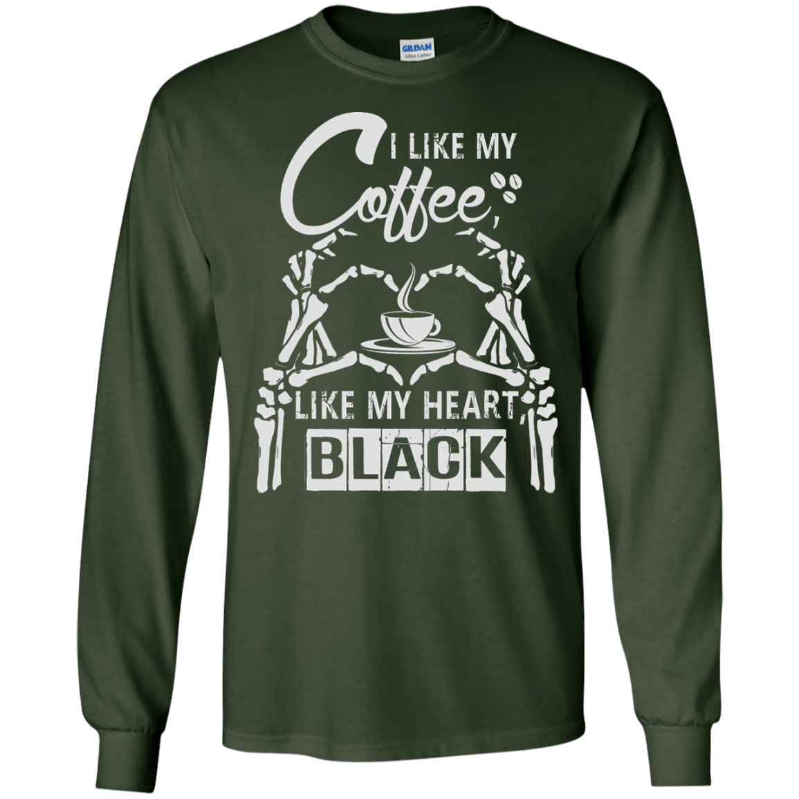 I Like My Coffee Like My Heart Black T-Shirt & Hoodie | Teecentury.com