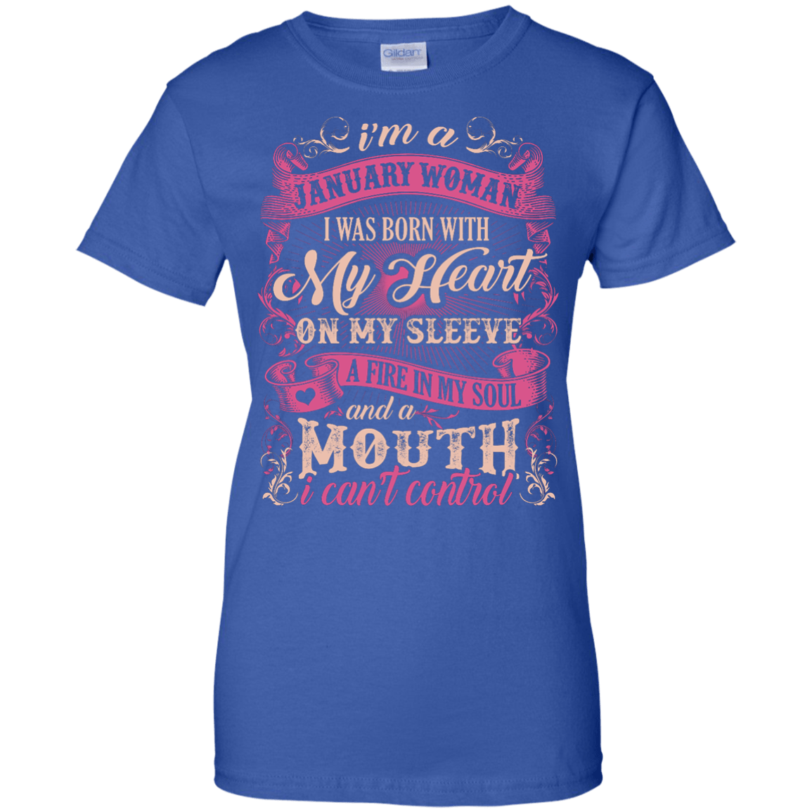 I Am A January Woman I Was Born With My Heart On My Sleeve T-Shirt & Hoodie | Teecentury.com