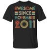 Awesome Since November 2011 Vintage 11th Birthday Gifts Youth Youth Shirt | Teecentury.com