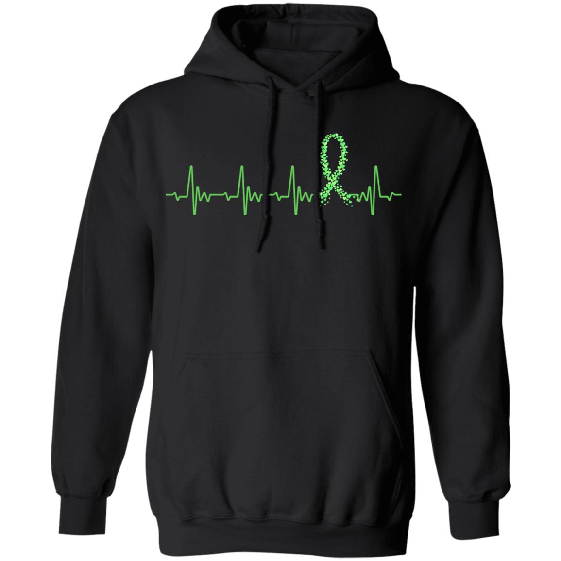 Kidney Disease Liver Cancer Awareness Green Ribbon Heartbeat T-Shirt & Hoodie | Teecentury.com