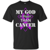 My God Is Bigger Than Cancer Violet Awareness Ribbon T-Shirt & Hoodie | Teecentury.com