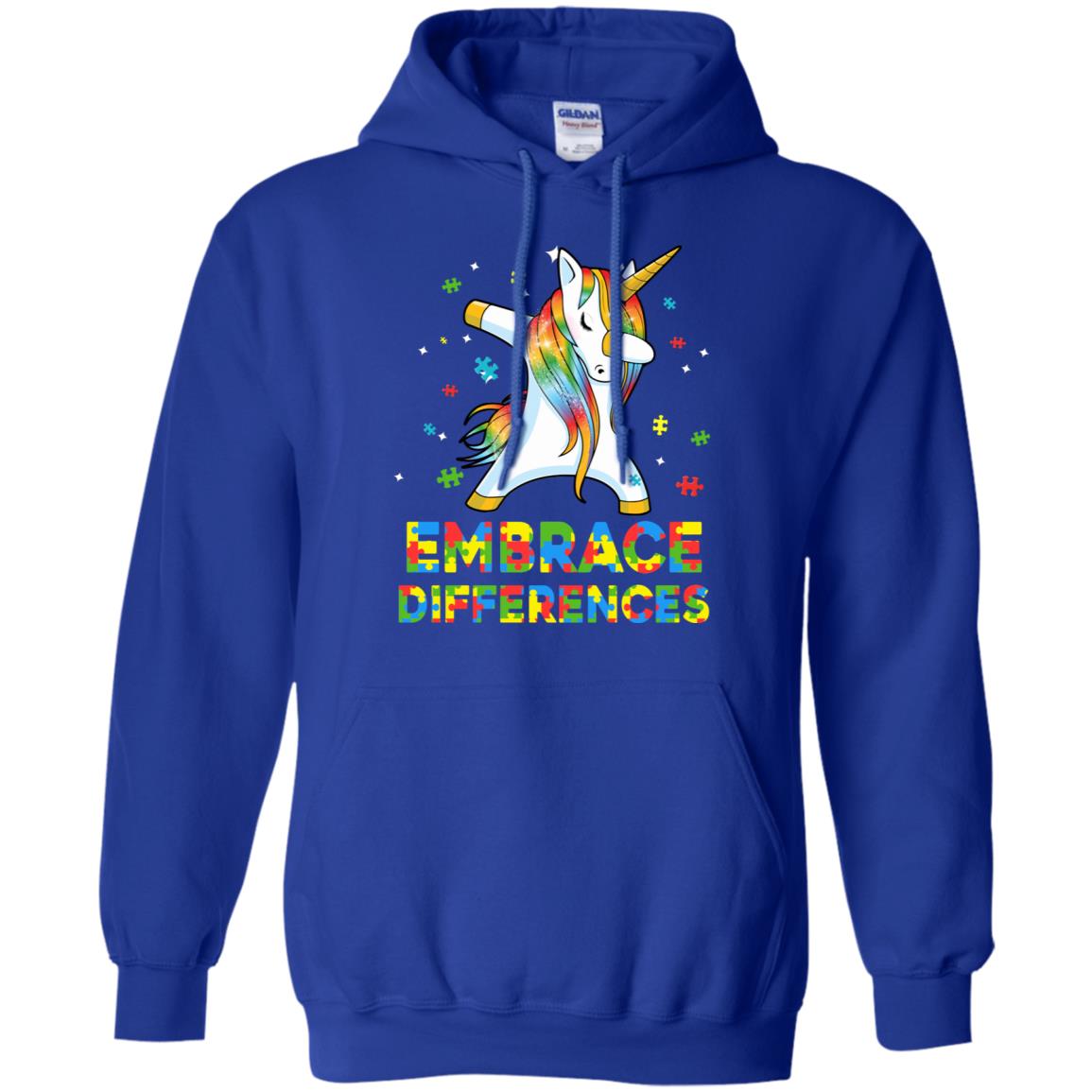 Dabbing Unicorn Autism Awareness Embrace Differences T-Shirt & Hoodie | Teecentury.com