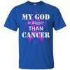 My God Is Bigger Than Cancer Violet Awareness Ribbon T-Shirt & Hoodie | Teecentury.com