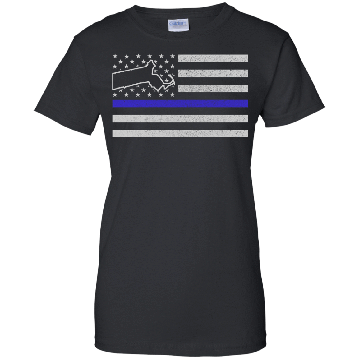 Massachusetts Thin Blue Line Police State T-Shirt & Hoodie | Teecentury.com