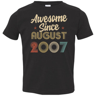 Awesome Since August 2007 Vintage 15th Birthday Gifts Youth Youth Shirt | Teecentury.com