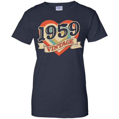 Vintage Retro Classic Heart Made In 1959 63th Birthday T-Shirt & Tank Top | Teecentury.com