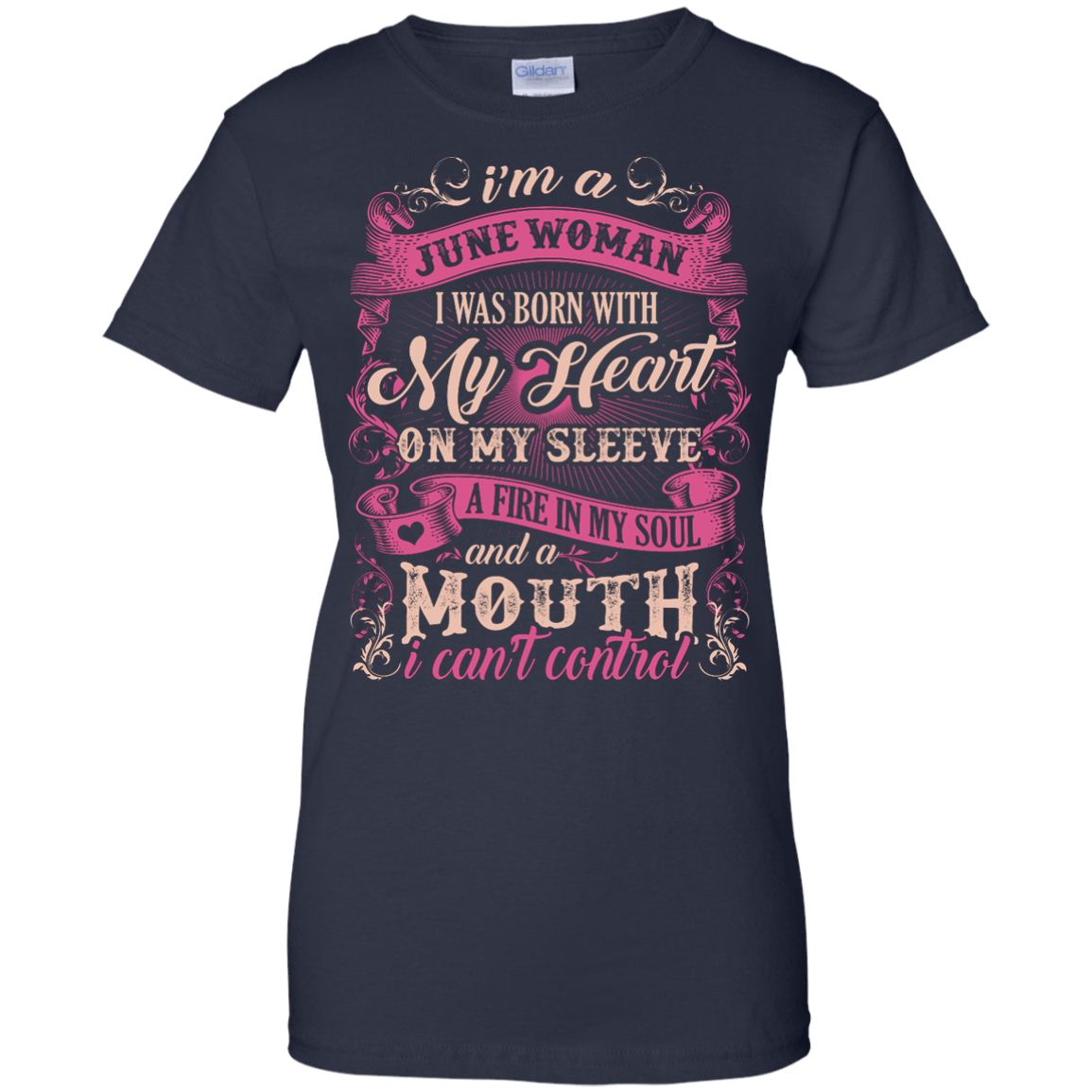 I Am A June Woman I Was Born With My Heart On My Sleeve T-Shirt & Hoodie | Teecentury.com