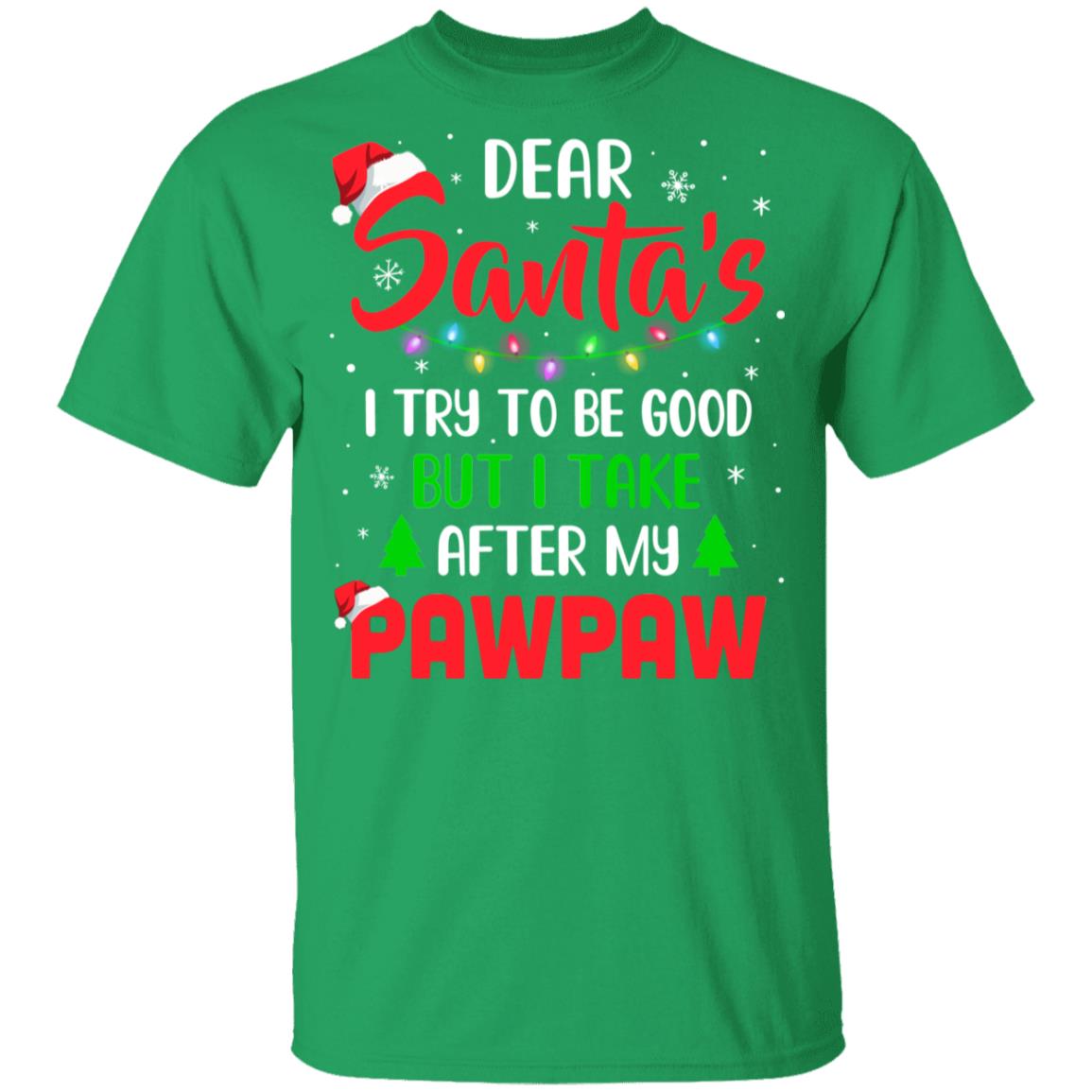 Dear Santa I Tried To Be Good But My PawPaw Christmas Kids Youth Youth Shirt | Teecentury.com