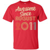 Awesome Since August 2011 Vintage 11th Birthday Gifts Youth Youth Shirt | Teecentury.com