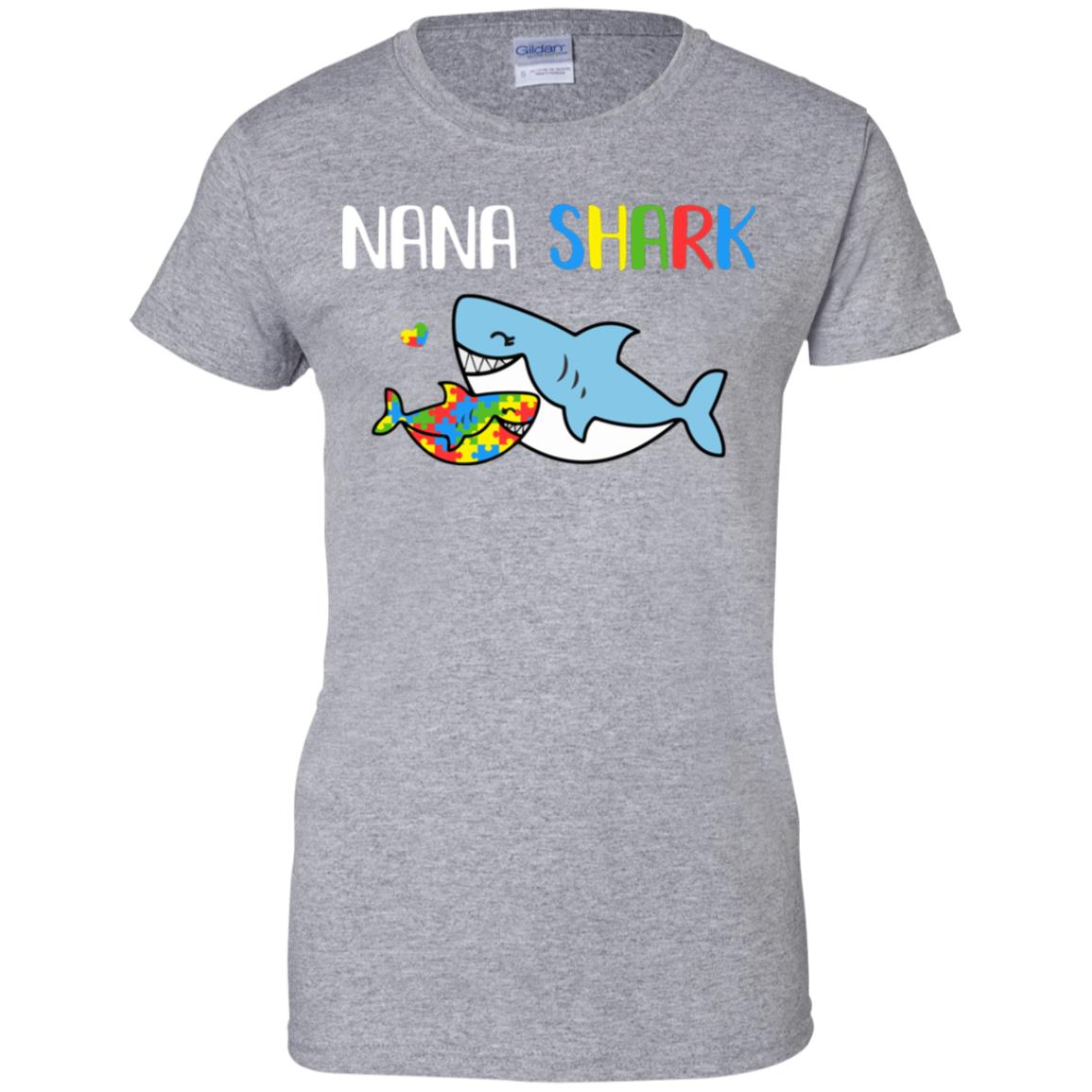 Nana Shark Support Autism Awareness For Grandchild T-Shirt & Hoodie | Teecentury.com