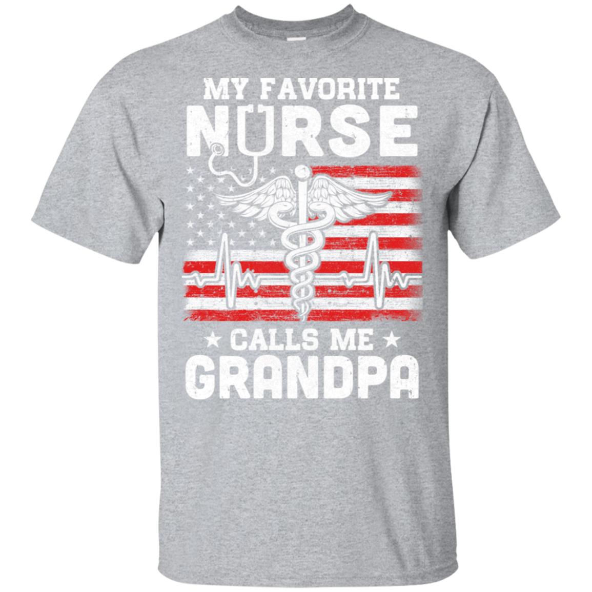 My Favorite Nurse Calls Me Grandpa USA Flag Father's Day T-Shirt & Hoodie | Teecentury.com
