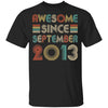 Awesome Since September 2013 Vintage 9th Birthday Gifts Youth Youth Shirt | Teecentury.com