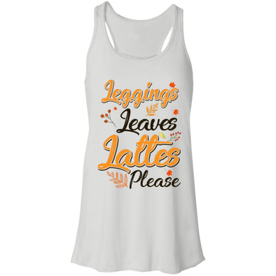 Leggings Leaves And Lattes Please Fall Thanksgiving T-Shirt & Tank Top | Teecentury.com