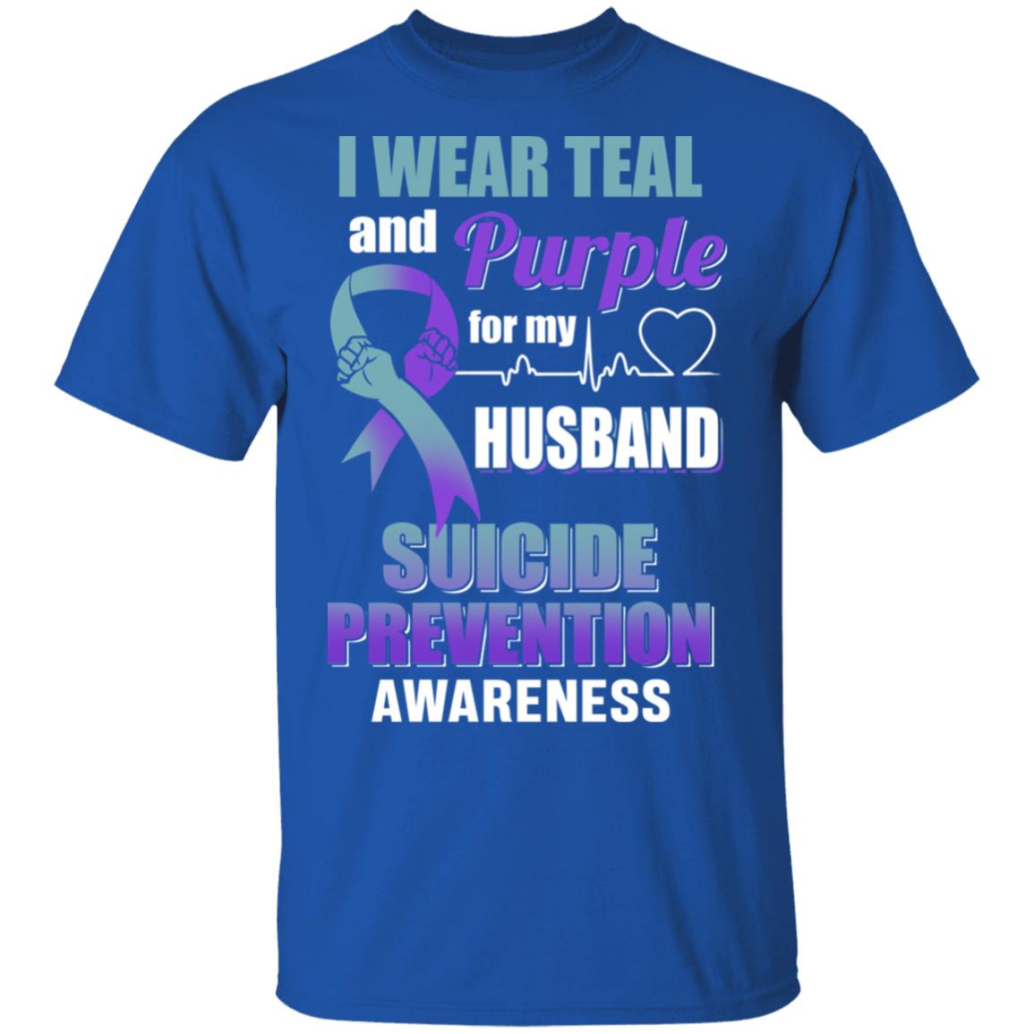 I Wear Teal And Purple For My Husband Suicide Prevention T-Shirt & Hoodie | Teecentury.com