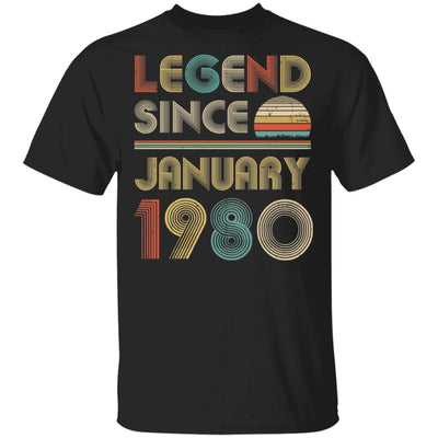 Legend Since January 1980 Vintage 42th Birthday Gifts T-Shirt & Hoodie | Teecentury.com