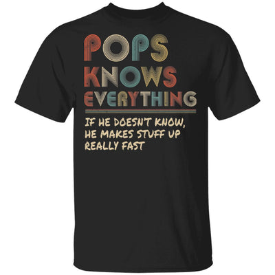 Pops Know Everything Vintage Pops Father's Day Gift T-Shirt & Hoodie | Teecentury.com