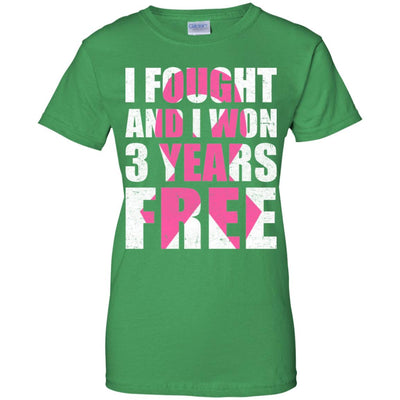 I Fought An I Won 3 Years Free Fight Support Breast Cancer T-Shirt & Hoodie | Teecentury.com
