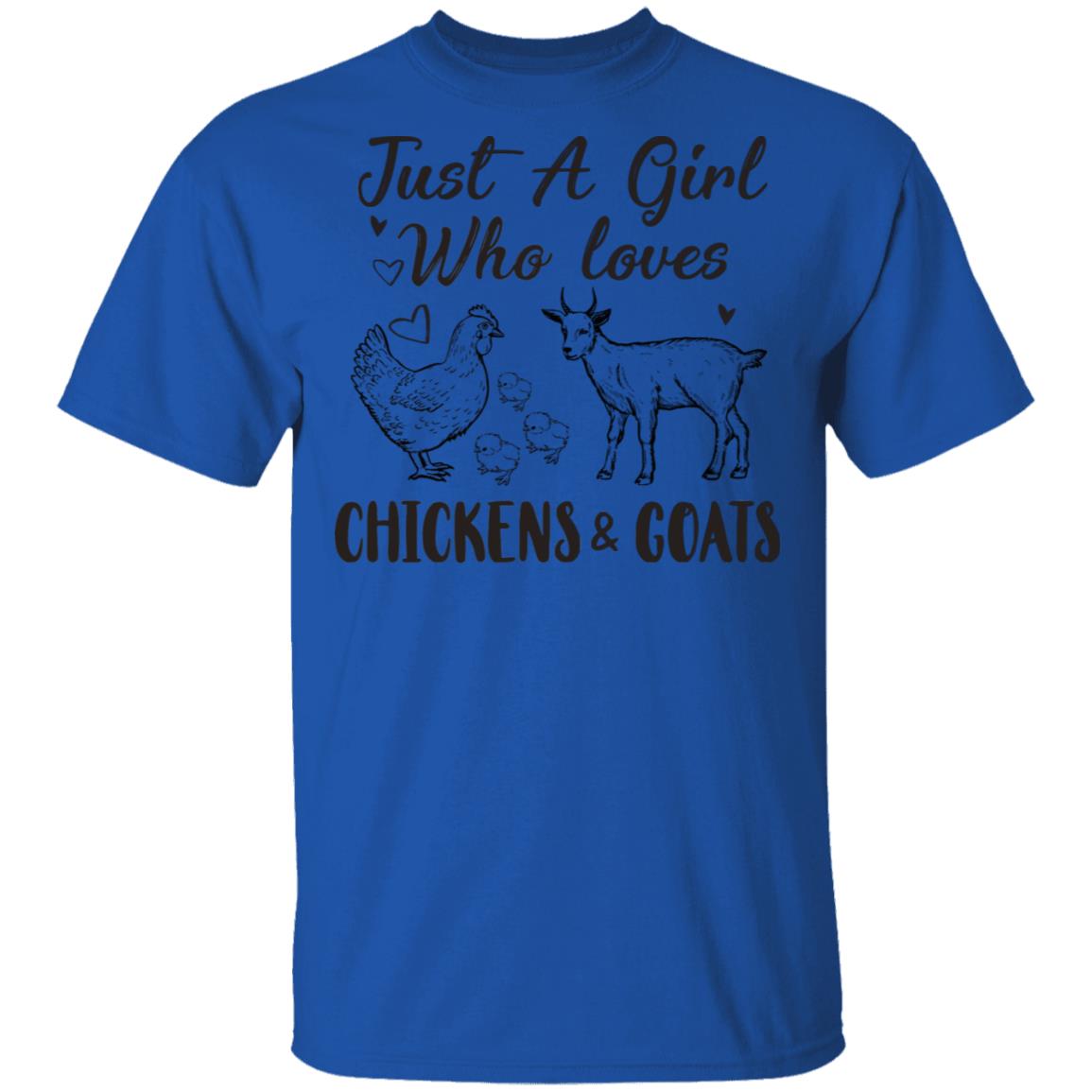 Just A Girl Who Loves Chickens And Goats Farmer Girls Gift T-Shirt & Hoodie | Teecentury.com