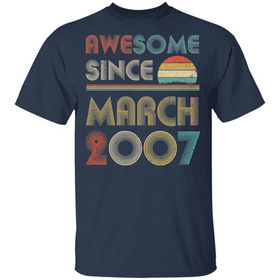 Awesome Since March 2007 Vintage 15th Birthday Gifts T-Shirt & Hoodie | Teecentury.com