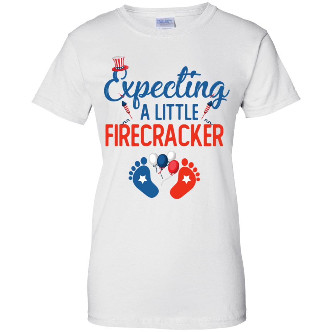Expecting A Little Firecracker New Mom 4th Of July Pregnancy Shirt