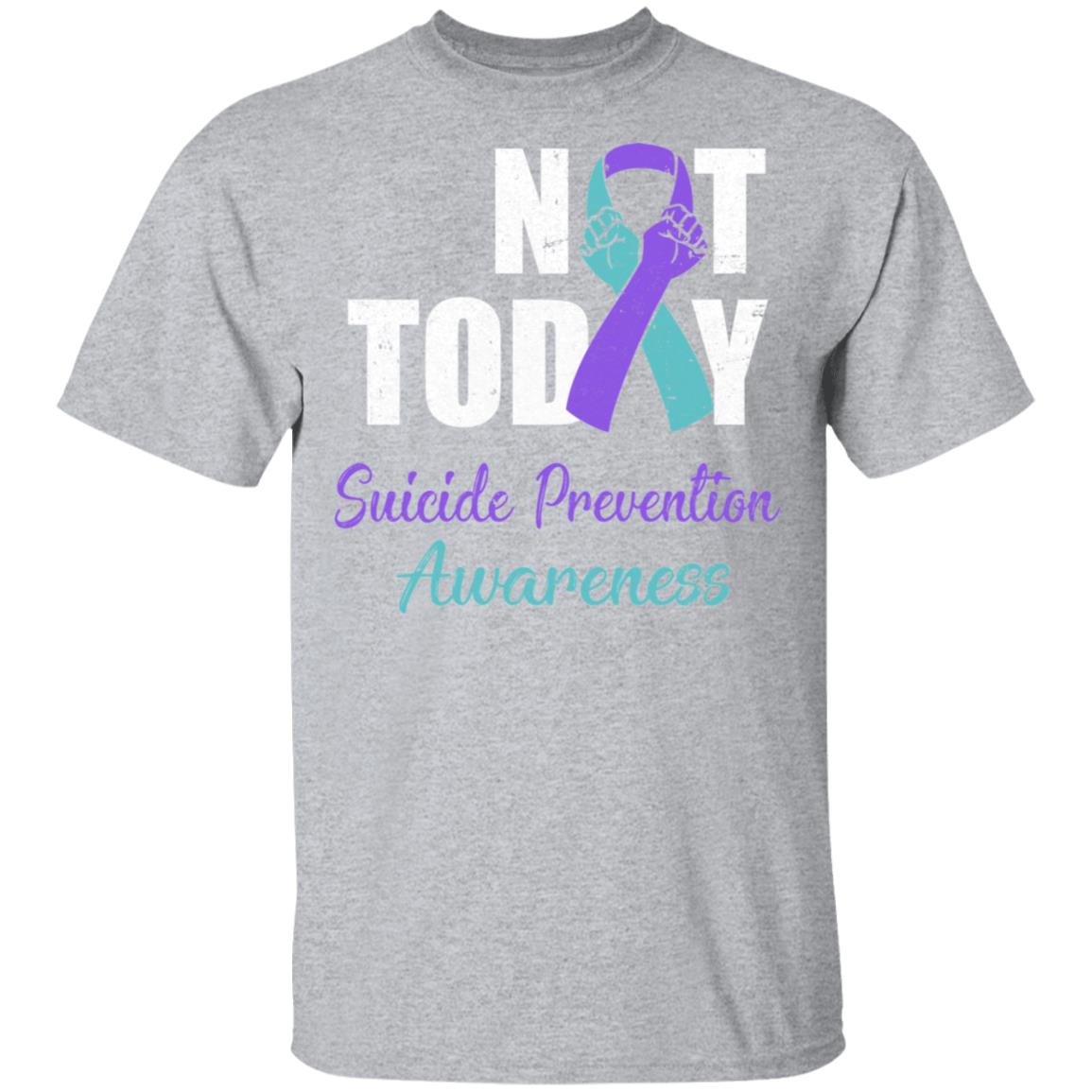 Suicide Prevention Awareness Purple Teal Ribbon Not Today T-Shirt & Hoodie | Teecentury.com