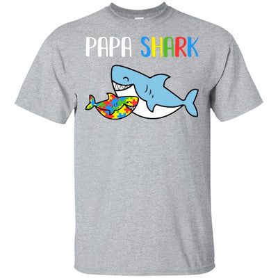 Papa Shark Support Autism Awareness For Grandchild T-Shirt & Hoodie | Teecentury.com