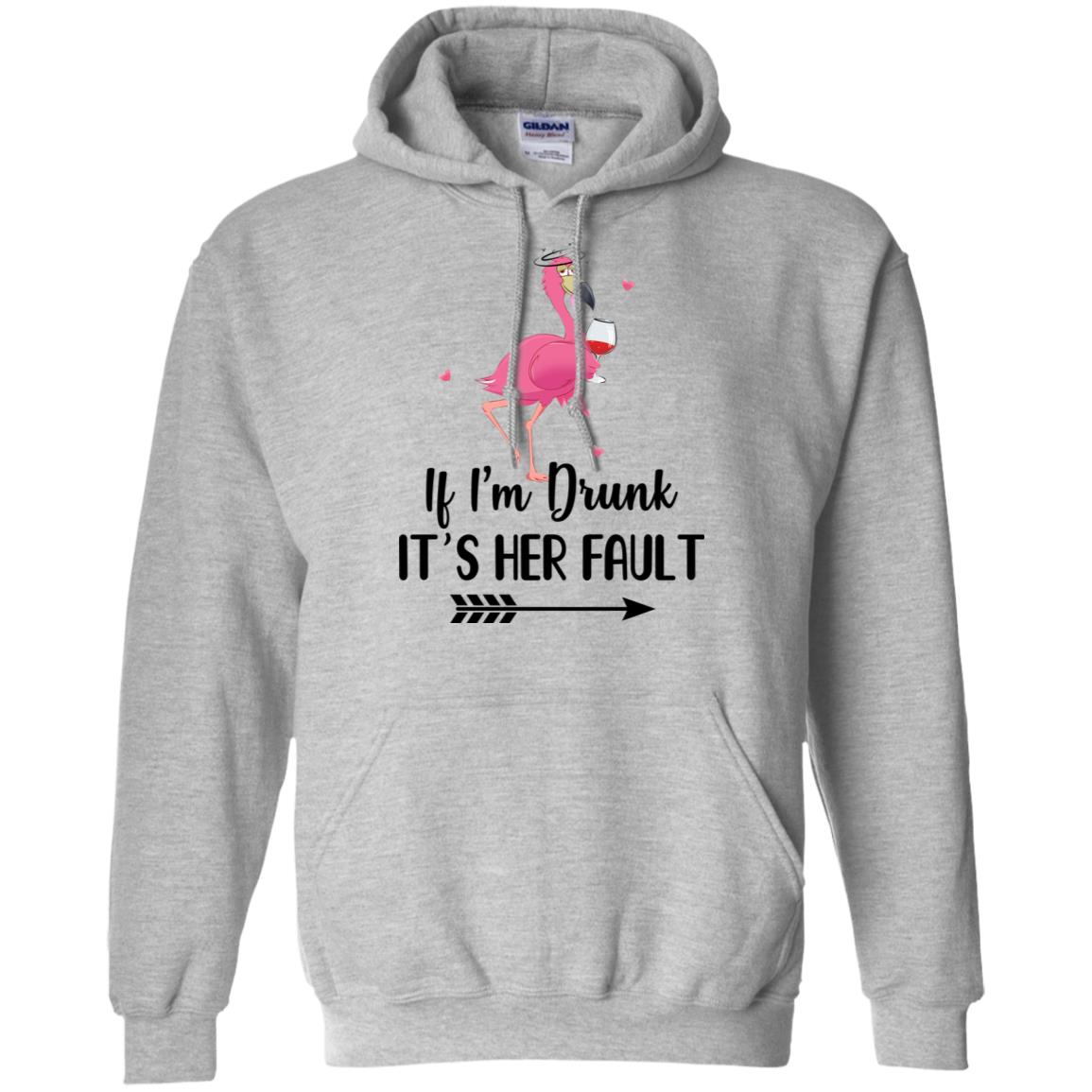 If I'm Drunk It's Her Fault Flamingo Drink Wine Lover T-Shirt & Tank Top | Teecentury.com