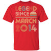 Legend Since March 2014 Vintage 8th Birthday Gifts Youth Youth Shirt | Teecentury.com