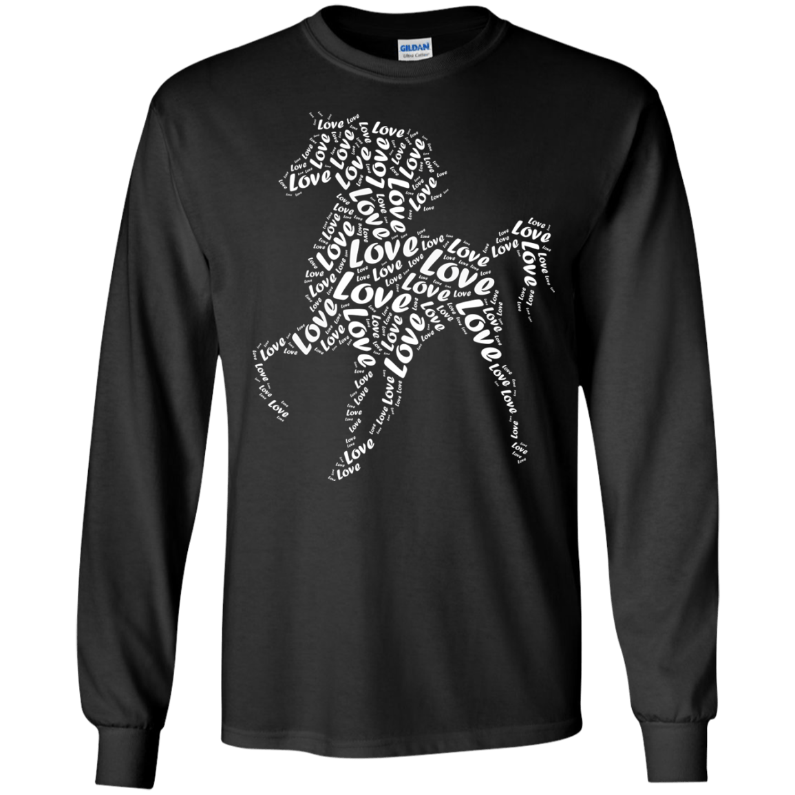 I Love Horse T-Shirt Word Graphic Tee T-Shirt & Hoodie | Teecentury.com