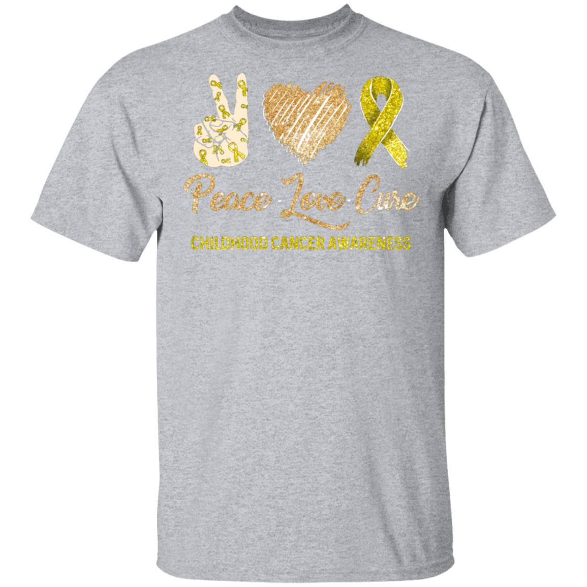 Peace Love Cure Childhood Cancer Awareness T-Shirt & Hoodie | Teecentury.com