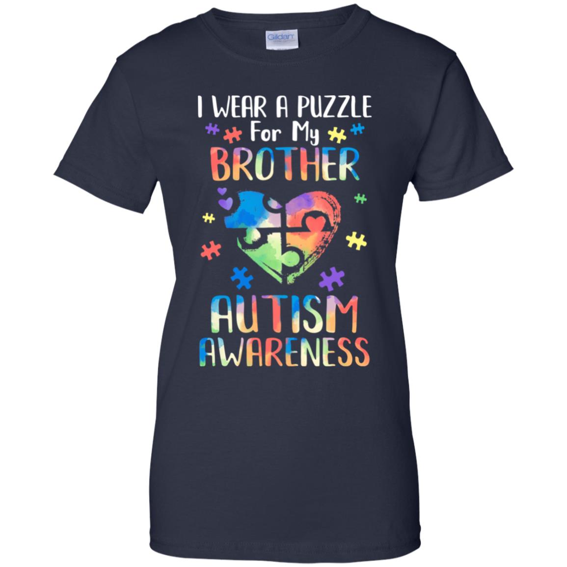 I Wear A Puzzle For My Brother Autism Awareness T-Shirt & Hoodie | Teecentury.com