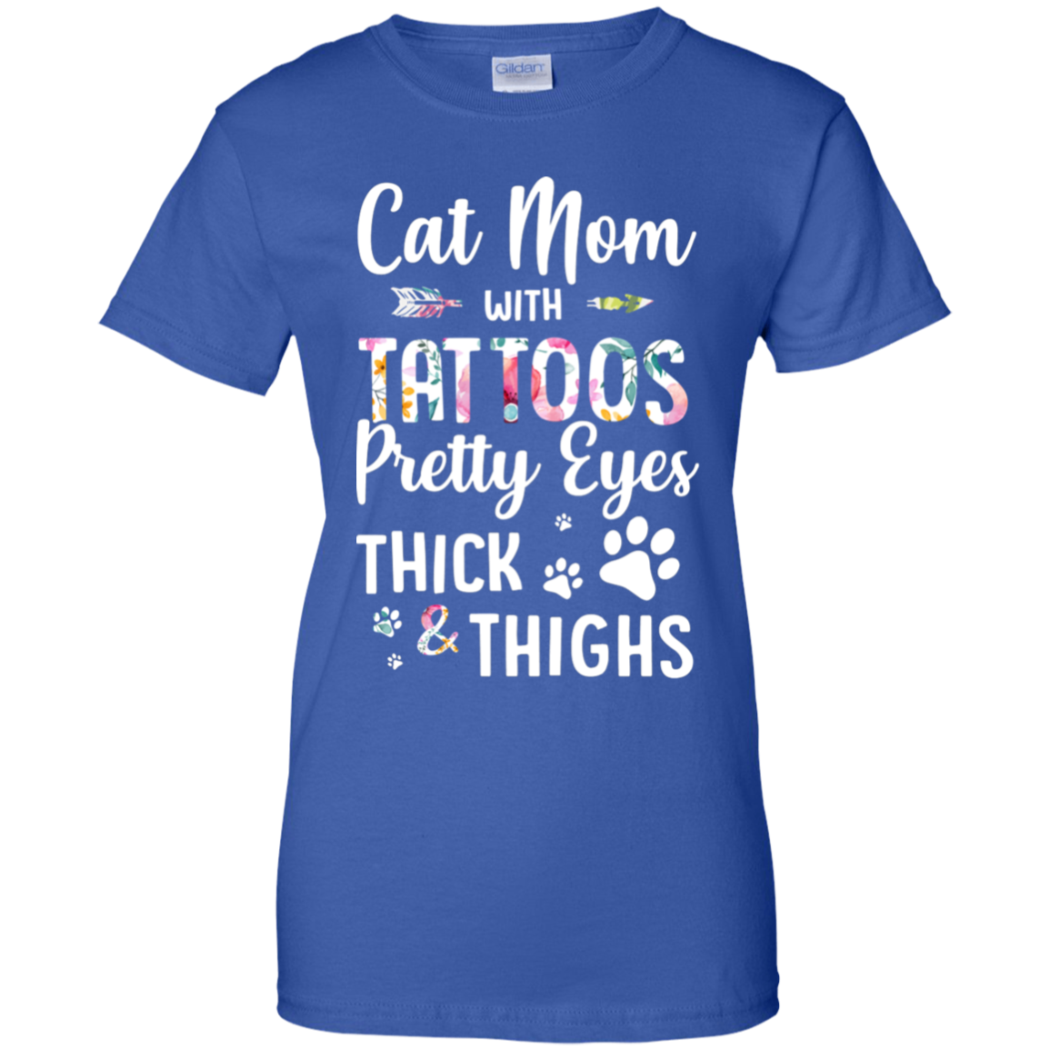 Cat Mom With Tattoos Pretty Eyes Thick Thighs T-Shirt & Tank Top | Teecentury.com