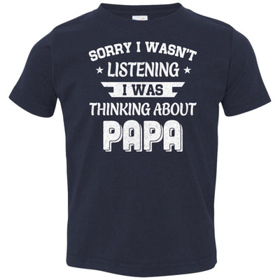 Sorry Not Listening Thinking About Papa Funny Kids Youth Youth Shirt | Teecentury.com