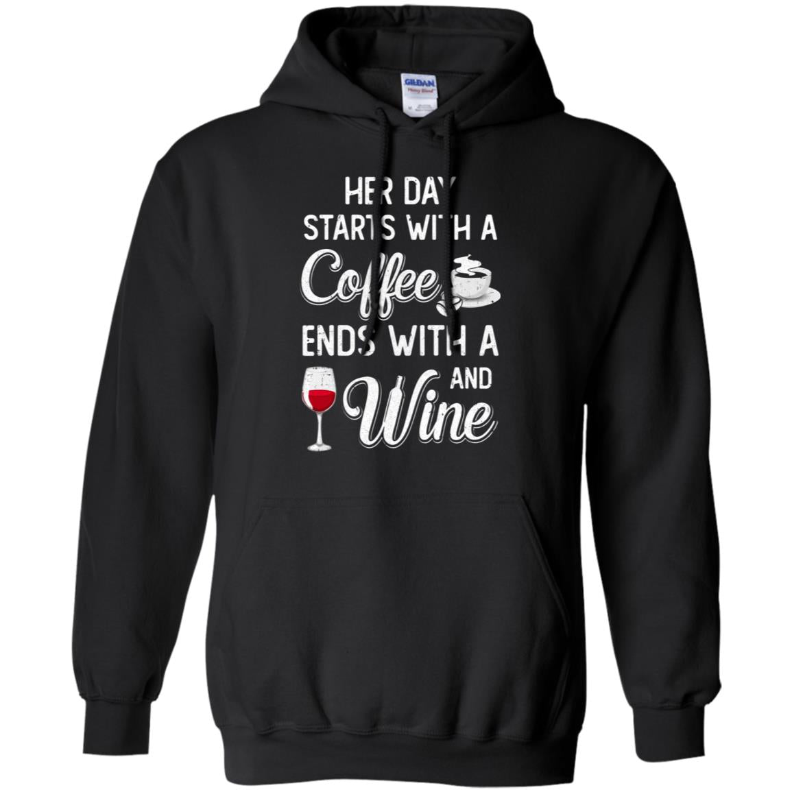 Her Day Starts With Coffee And Ends With Wine T-Shirt & Tank Top | Teecentury.com