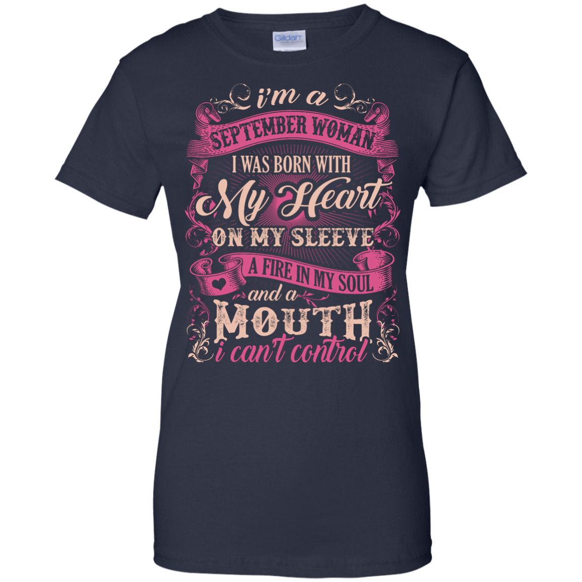 I Am A September Woman I Was Born With My Heart On My Sleeve T-Shirt & Hoodie | Teecentury.com