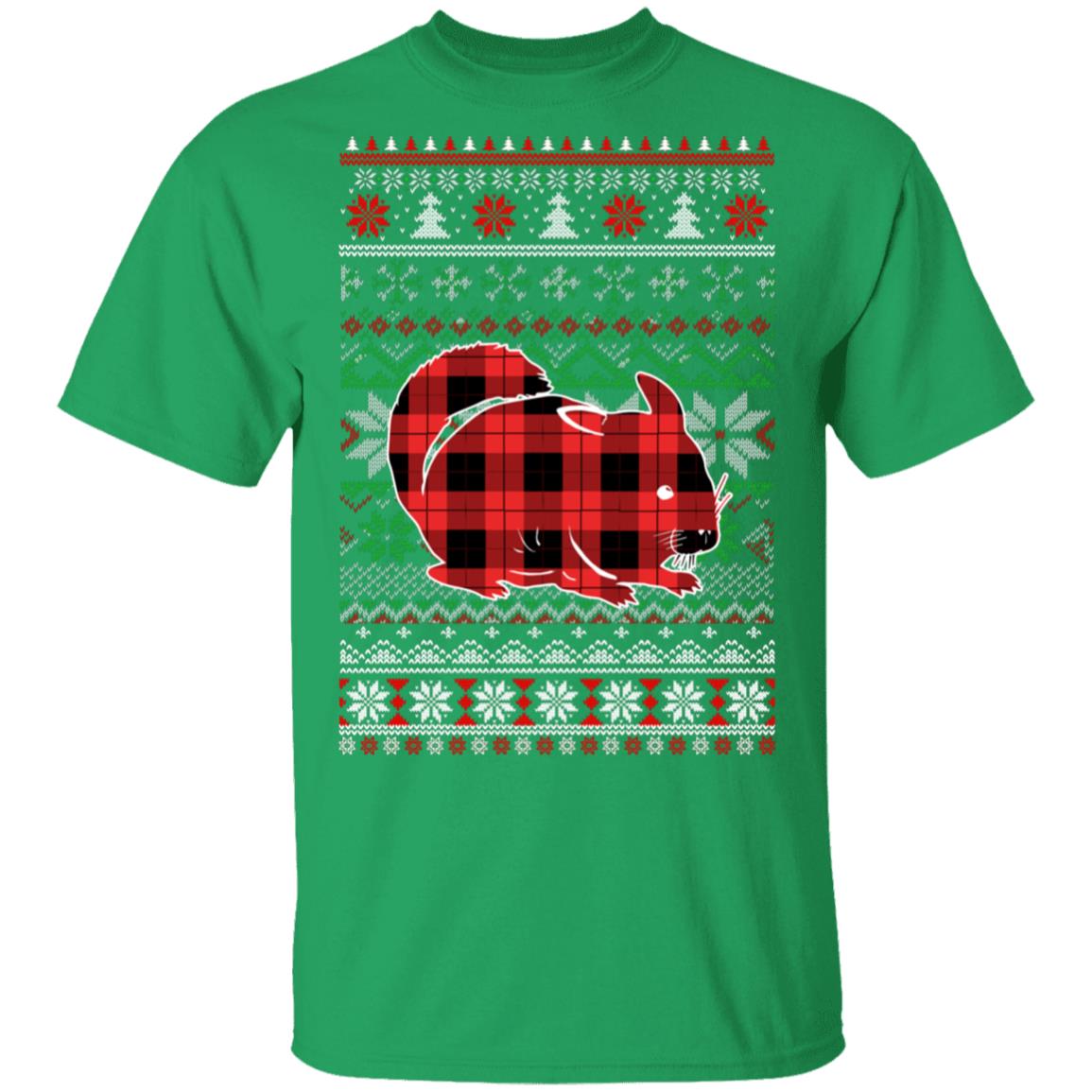 Chinchilla Red Plaid Ugly Christmas Sweater Funny Gifts T-Shirt & Sweatshirt | Teecentury.com