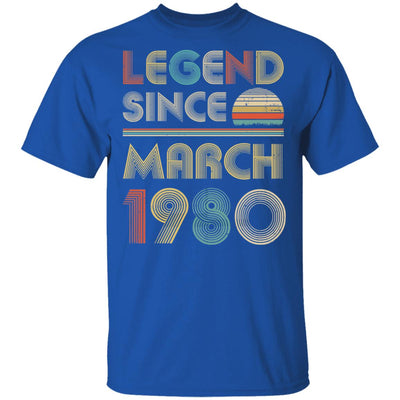 Legend Since March 1980 Vintage 42th Birthday Gifts T-Shirt & Hoodie | Teecentury.com