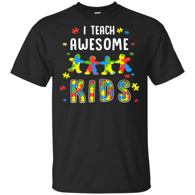 I Teach Awesome Kids Autism Awareness Puzzle Teacher T-Shirt & Hoodie | Teecentury.com