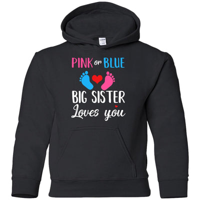 Pink Or Blue Big Sister Loves You Funny Gender Reveal Party Gift Youth Youth Shirt | Teecentury.com