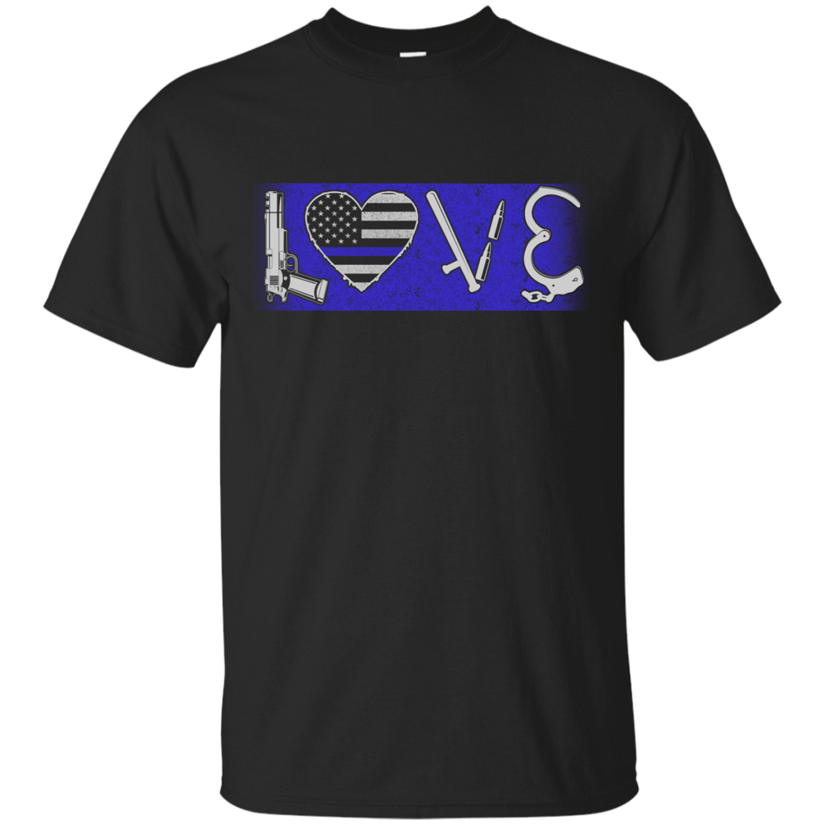 LOVE Thin Blue Line Police Officer T-Shirt & Hoodie | Teecentury.com