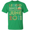 Legend Since June 2011 Vintage 11th Birthday Gifts Youth Youth Shirt | Teecentury.com