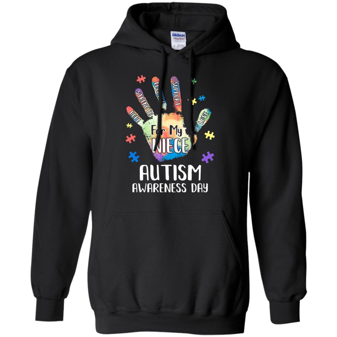 Support Autism Awareness For My Niece Puzzle Gift T-Shirt & Hoodie | Teecentury.com